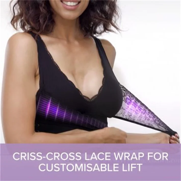 （3 Pack） Front Cross Adjustable Side Buckle Lace Bra CaraMia Bra