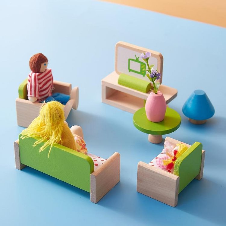 Pretend Play Wooden Furniture Dolls House-Mayoulove