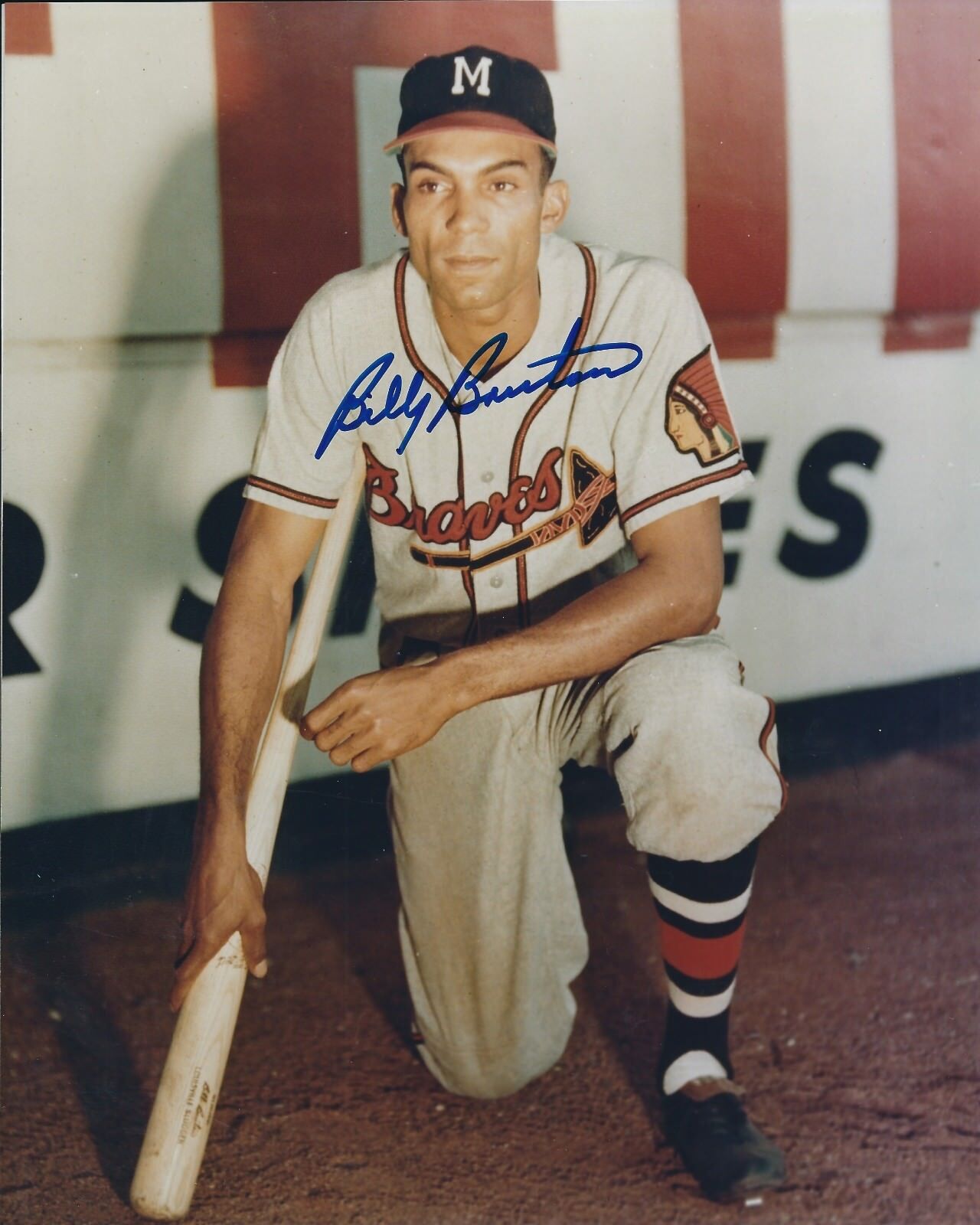 AUTOGRAPHED BILLY BRUTON 8X10 Milwaukee Braves Photo Poster painting W/COA