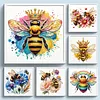 Bee Glass Bead Partial 11CT DIY Stamped Cross Stitch Kits for Beginners Adults Home Decor Cross Stitch Art and Crafts Kits 14.04x14.04in