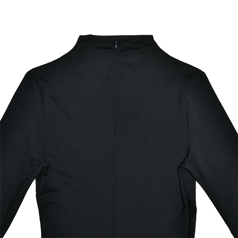 Mozision Mesh Patchwork Sexy Maxi Dress Women Hollow Out O Neck Long Sleeve Thigh High Split Bodycon Long Dress Femme Elegant