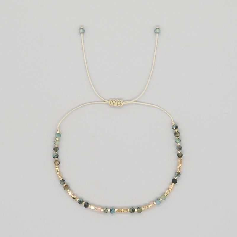 Casual Bohemian Round Natural Stone Rope Beaded Handmade Bracelets