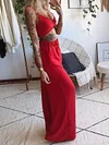 Solid Color Strapless+Wide Leg Suits