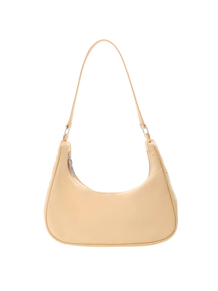 Fashion Women Pure Color Underarm Hobos Bags Top-handle Handbag (Yellow)
