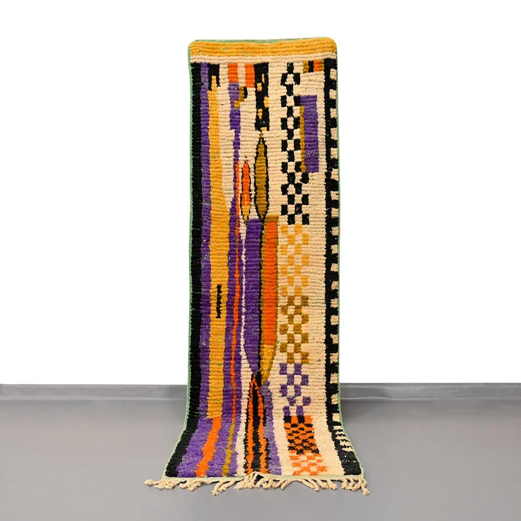Moroccan Vintage Runner Rug 2.4 x 8.5 feet / 73 x 260 cm