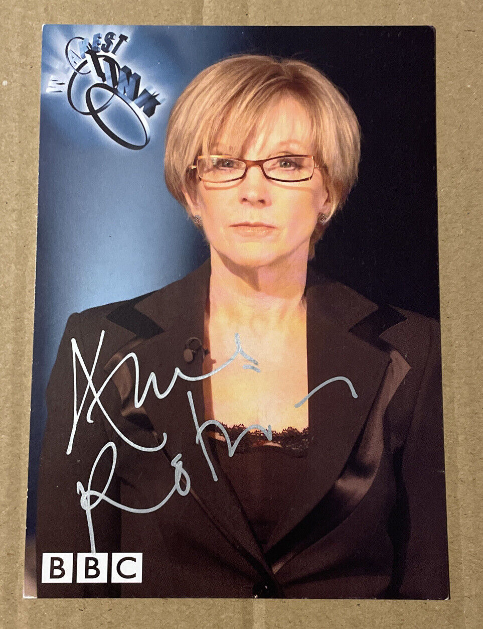 Anne Robinson Hand Signed 6x4 Weakest Link Photo Poster painting Card TV Presenter Autograph BBC