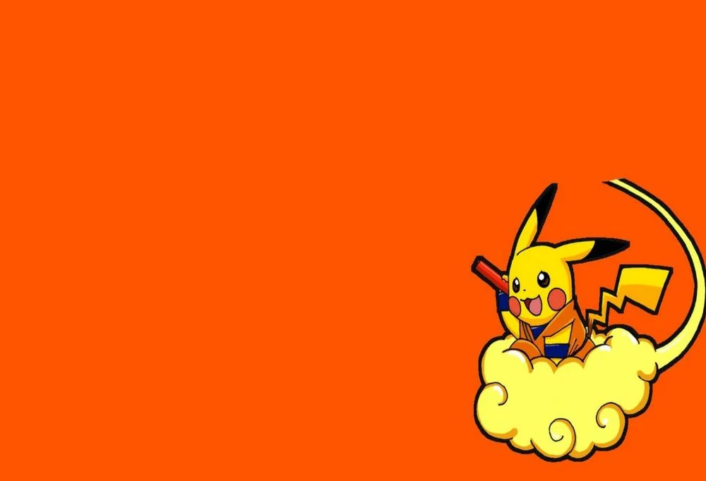 Red And Yellow Cartoon Pikachu Happy Birthday Party Backdrop RedBirdParty