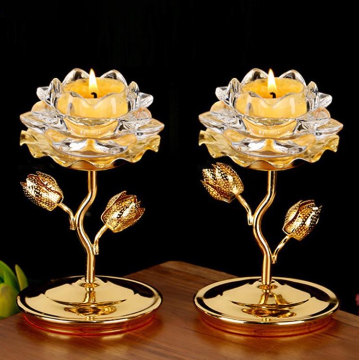 Chinese Lotus Butter Lamp Stand Decoration