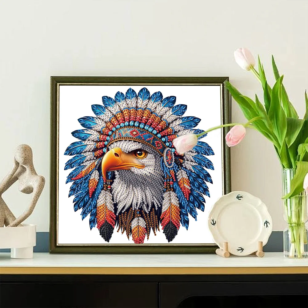 Diamond Painting - Partial Special Shaped Drill - Indian Eagle(Canvas|30*30cm)