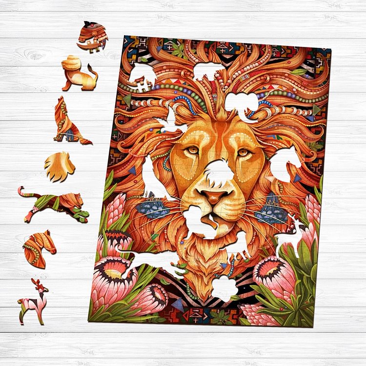 Sunnypuzzle™-（NEW）The Lion of Dominance WOODEN PUZZLE