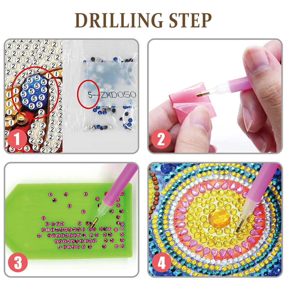 5pcs/set DIY Full Drill Special Shaped Diamond Painting Animal Keychain