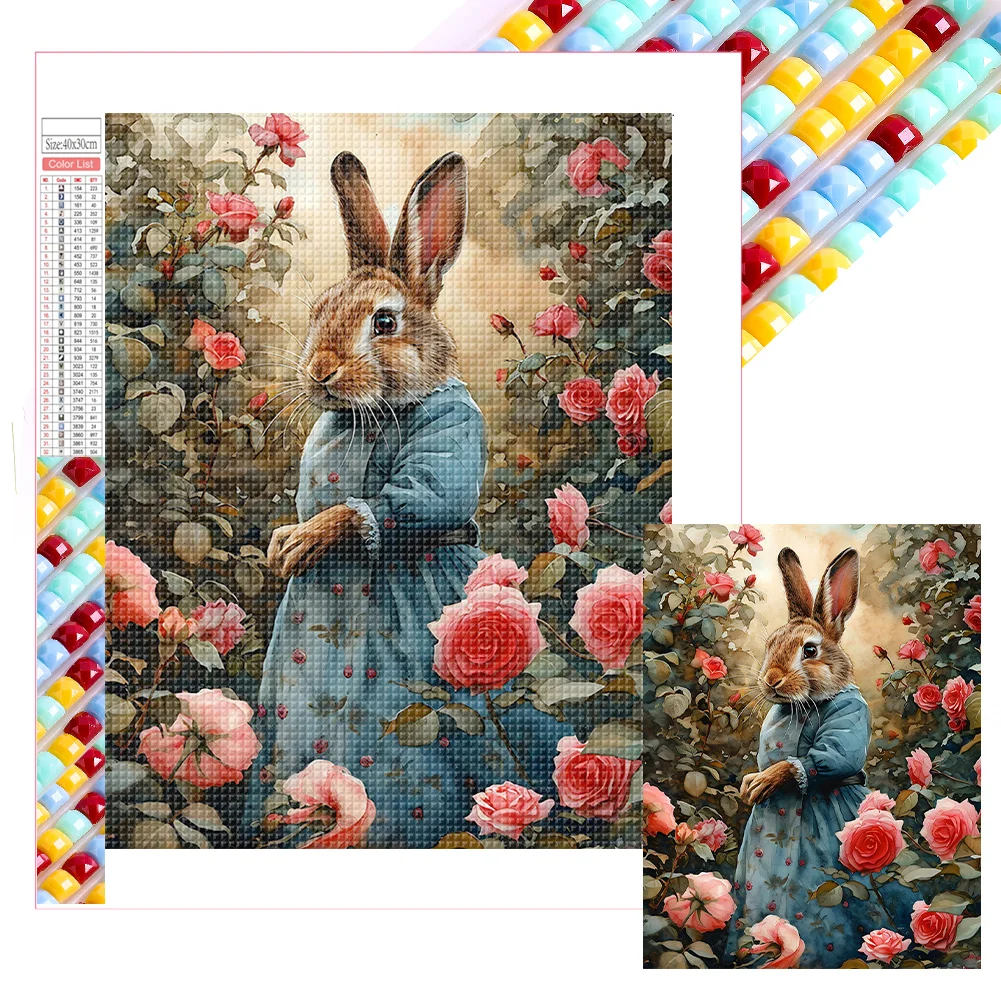 Full Square Diamond Painting - Rabbit(Canvas|30*40cm)