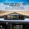Tire Pressure Monitoring System with 4 External Sensors Tire Pressure Monitor Digital LCD Display Solar Charging for Sedan RV Trailer Truck