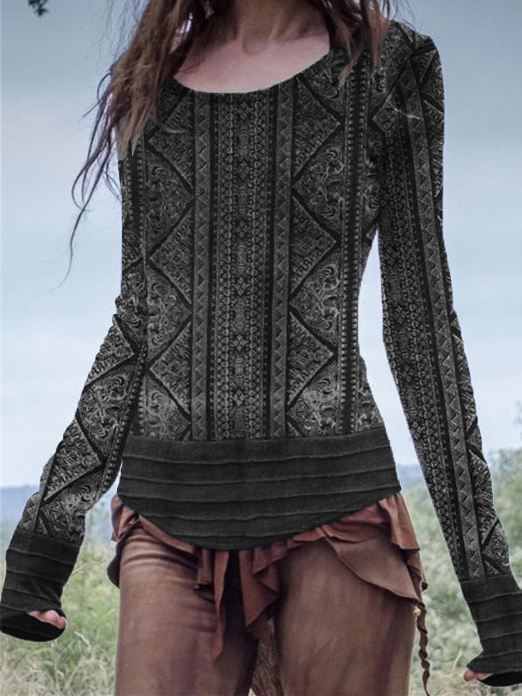 Tribal Vintage Long Sleeve Comfy T Shirt elevenforest