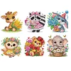 (US Local)6Pcs Diamond Painting Refrigerator Magnets Diamond Art Kits (Flower Animal)