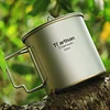 Outdoor titanium cup pure titanium water cup camping portable tea cup coffee cup titanium alloy folding mug