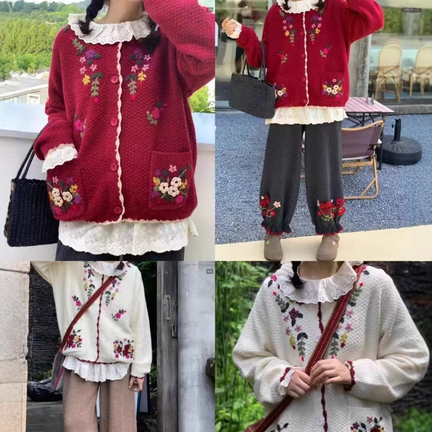 Chicfifth Sweater Women Winter Long Sleeve High Quality Autumn Vintage Top Knitted Cardigan