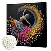 (30x30cm)DIY Dancing Girl Pearl Painting Kit With Inner Frame Home Decor