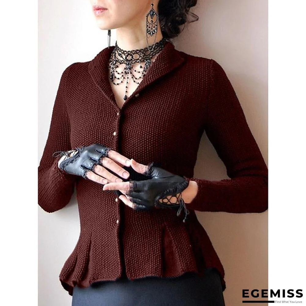 Shawl Collar Casual Long Sleeve Outerwear | EGEMISS