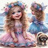 (Multistyle) Ange Fille-Perceuse Ronde Peinture Diamant-40*40CM