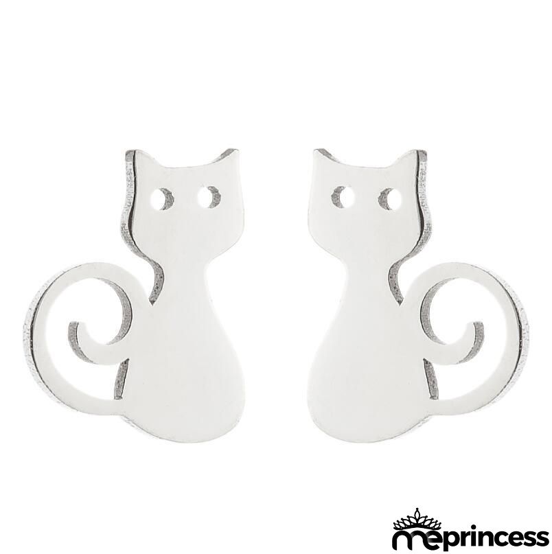 Women Fashion Hollow Eagle Owl Snake Dolphin Bee Giraffe Elephant Dog Cat Rabbit Fish Bird Penguim Stainless Steel Stud Earrings