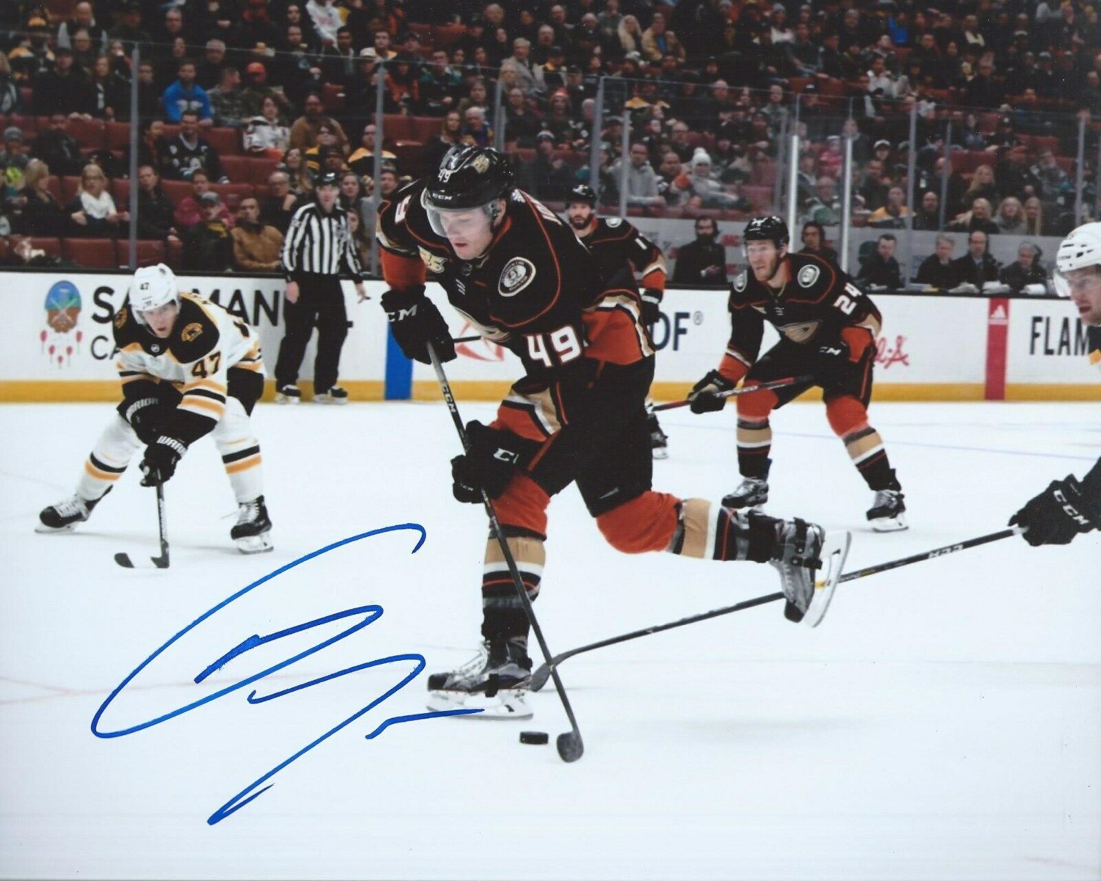 Max Jones Signed 8x10 Photo Poster painting Anaheim Ducks Autographed COA