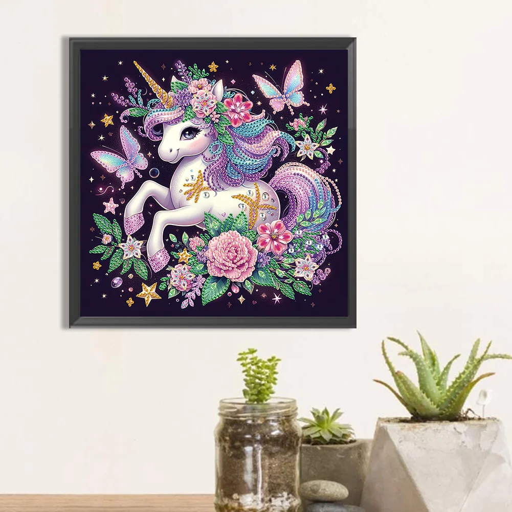 Diamond Painting - Partial Special Shaped Drill - Unicorn(Canvas|30*30cm)