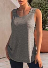 Plus Size Lace Stitching Solid Tank Top
