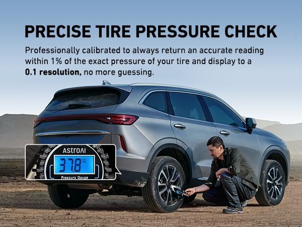 Product Introduction of AstroAI Digital Tire Pressure Gauge with Inflator, 250 PSI Air Chuck & Compressor Accessories, 0.1 Display Resolution, Car Accessories #springtok 3