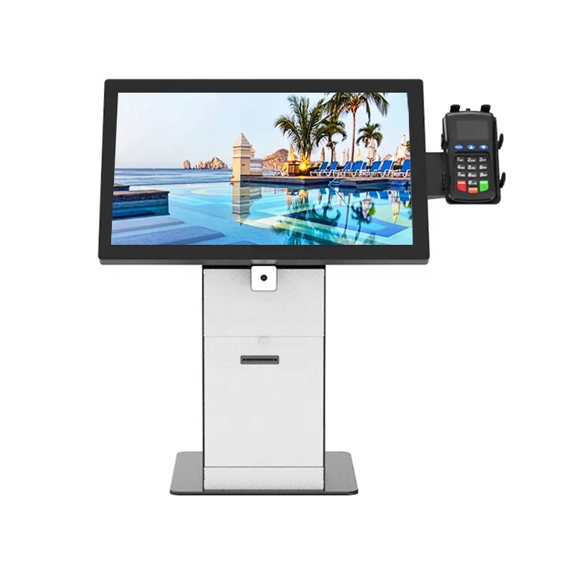 Custom Desktop RFID Self Service Machine Touch Screen Card Dispenser Check In Kiosk for Hotel Lobby