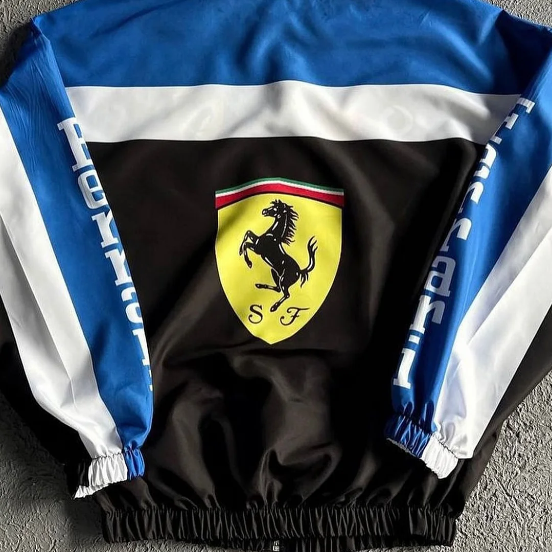 Unisex Classic Team Logo Retro Racing Jacket