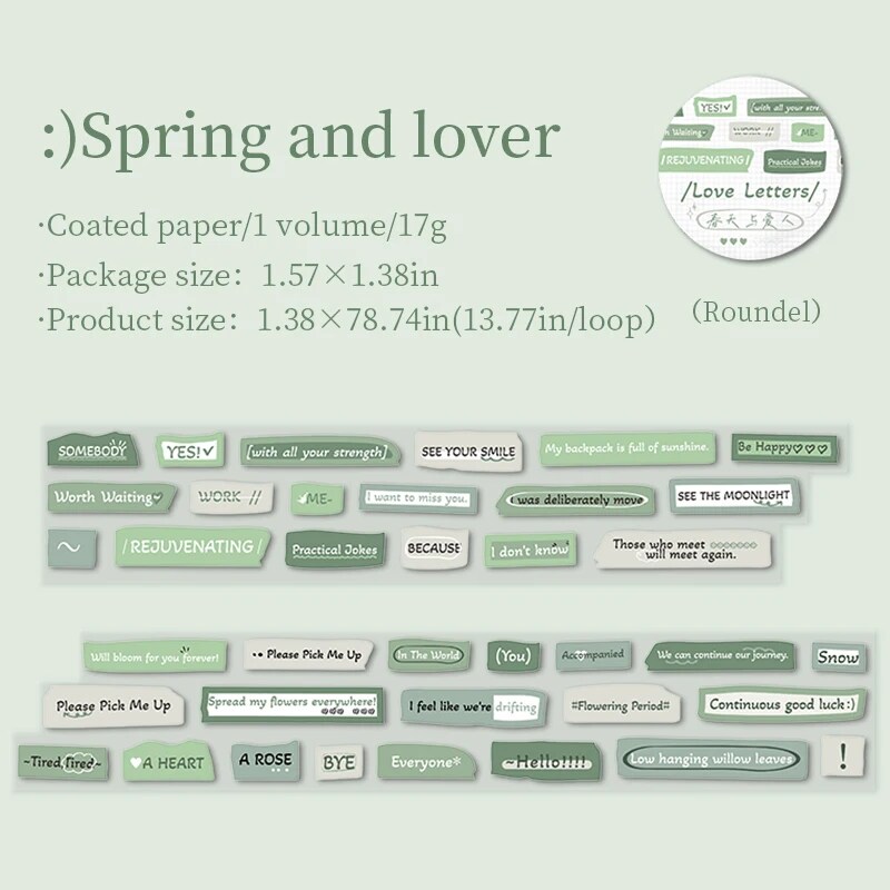 Journalsay A Love Letter From God Series Vintage English Text Waste Tape 