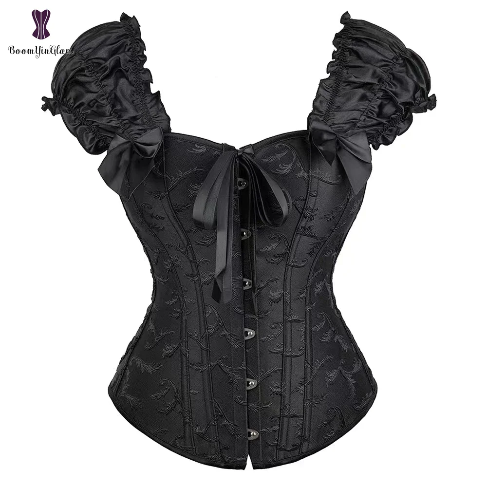 Billionm Corselet Corsets and Bustiers Gothic Lolita Puff Ruffle Sleeve Corset Top Overbust Sexy Bustier Corsage