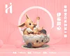 Teacup Series Sweet Heart Eevee - Pokemon Resin Statue - HiHi Studios