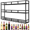 [US Local Warehouse] Bar Liquor Bottle Display Shelf Wall-Mounted Wine Storage Rack Home Glass Holder