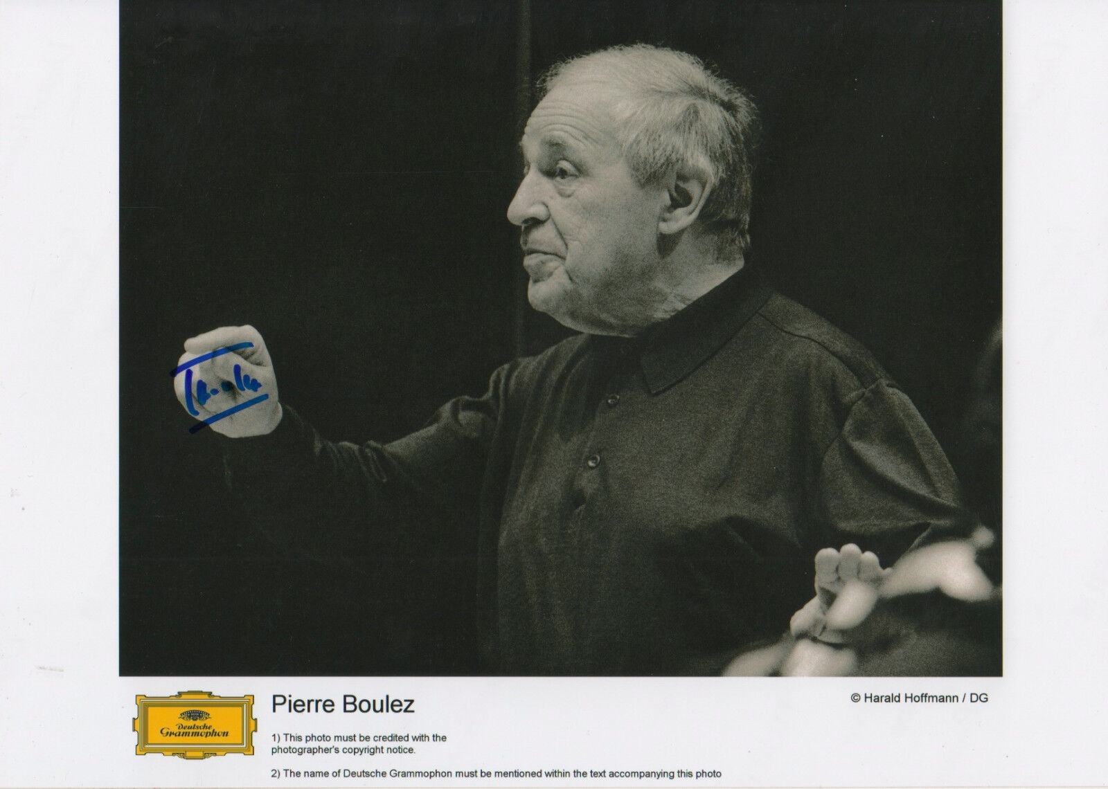 Pierre Boulez Conductor signed 8x12 inch Photo Poster painting autograph