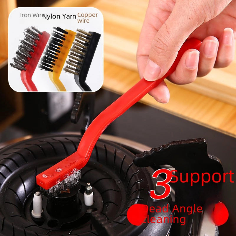 Japan Gas Stove Cleaning Brush 3 Pack Kitchen Supplies Range Hood Stove Cleaning Tool Steel Wire Small Brush