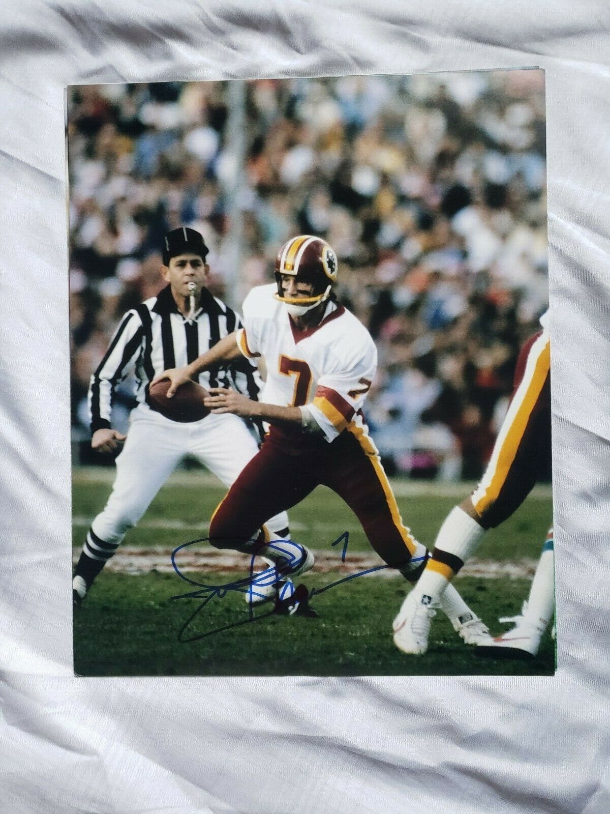 JOE THEISMANN WASHINGTON REDSKINS SIGNED AUTOGRAPHED 8X10 Photo Poster painting COA FOOTBALL NFL