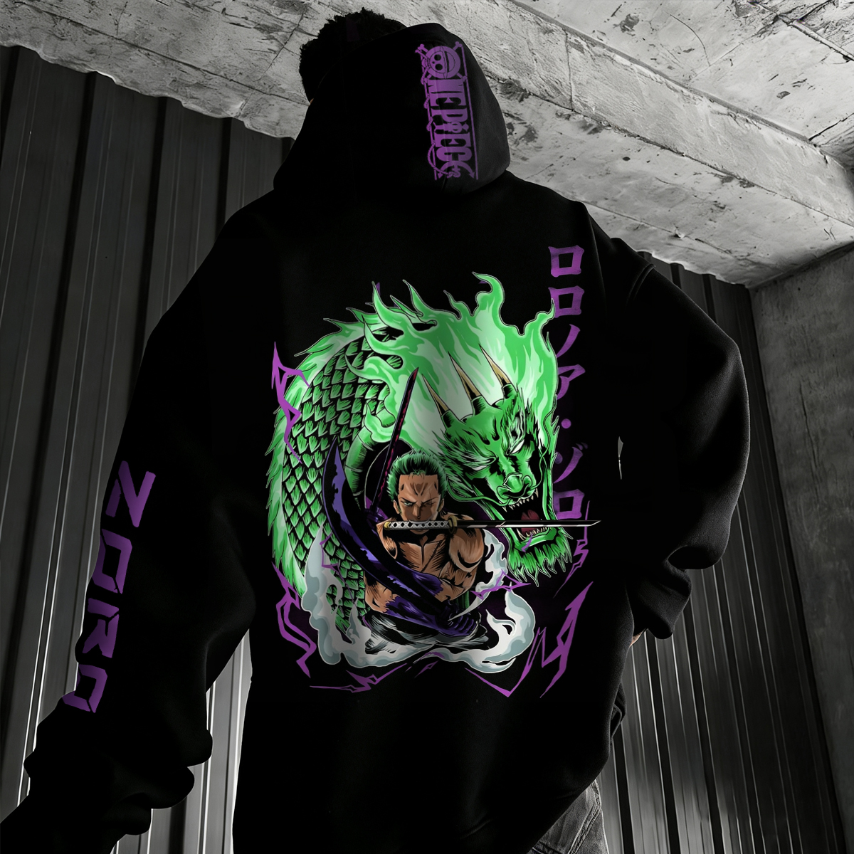 Anime-Inspired Graphic Print Casual Hoodie