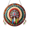 (US Only)Acrylic 2D Flat Indian Shield DIY Hanging Diamond Art Kits Wall Door Decoration