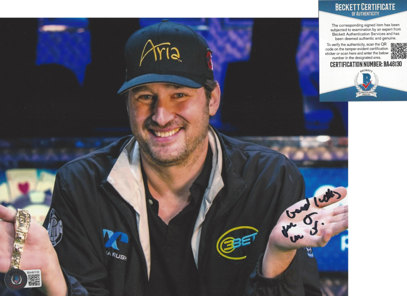 PHIL HELLMUTH WSOP POKER PLAYER BRAT SIGNED 8x10 Photo Poster painting C BECKETT COA BAS