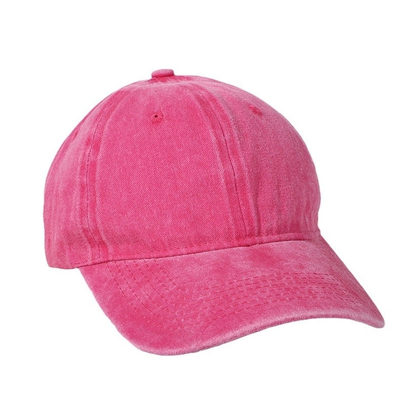 Korean-style Retro Distressed Washed Soft Cotton Baseball Cap Trendy Men’s And Women’s Street Light Plate Curved Eaves Hip-hop Duck Tongue Hat