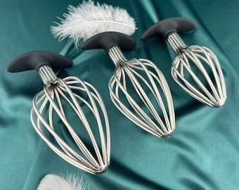 Luxury Stainless Steel Hollow Butt Plug, Extreme Expansion Visible Anal Plug,  Stainless Steel Anal Stretcher with Outdoor Base, Mature