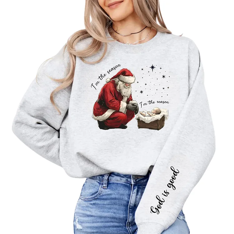 Jesus Christmas Sweatshirt, Christian Christmas Sweater, Women's Religious Holiday Crewneck, Christian Holiday Sweatshirt, Gift for Her
