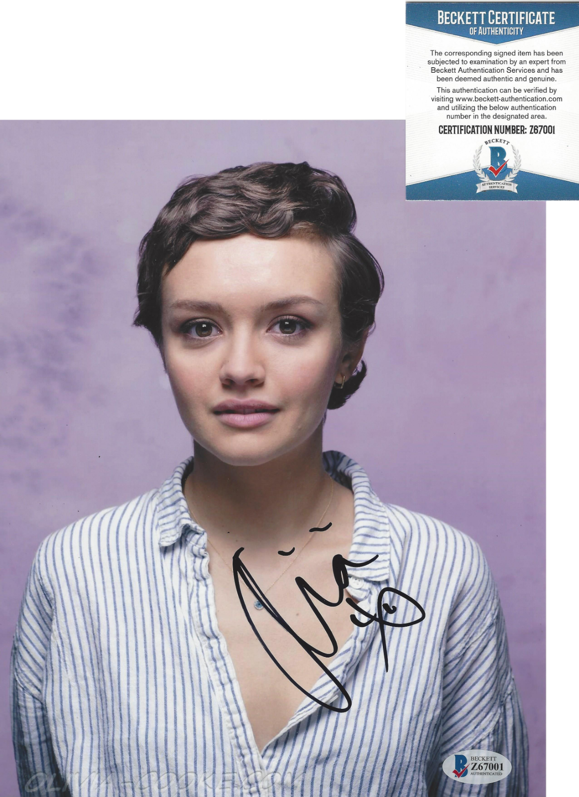 OLIVIA COOKE SIGNED BATES MOTEL 8X10 Photo Poster painting C BECKETT COA OUIJA THE SIGNAL BAS