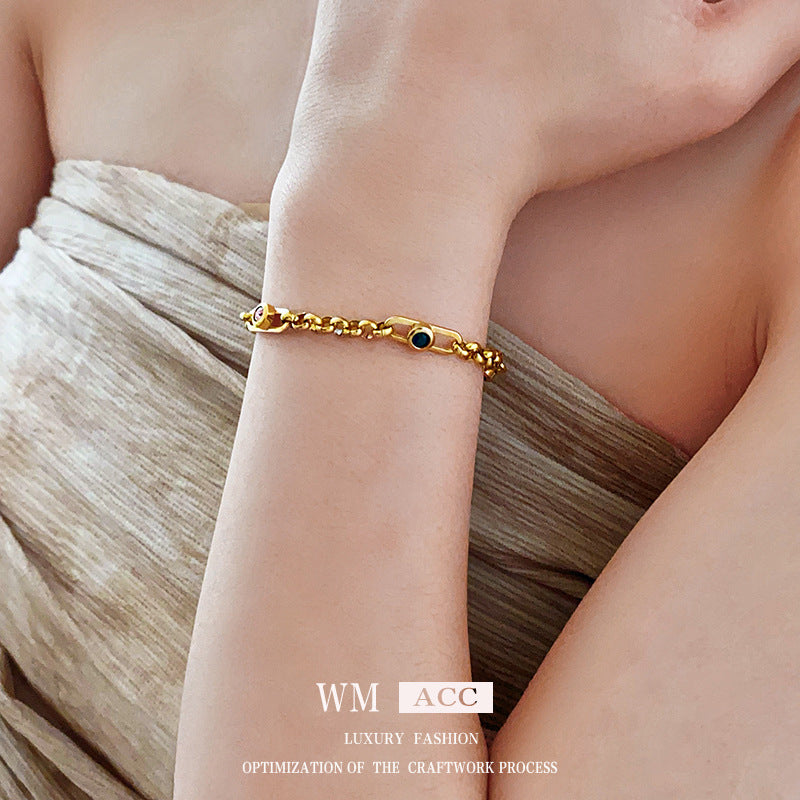 Moderate Luxury Women Geometric Circle Titanium Steel Electroplating Jewelry Sets