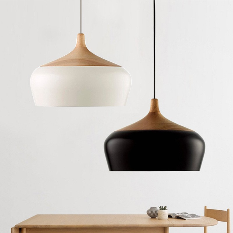 Minimalist Wooden Top Pendant Light Lamp Shade