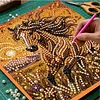 Kit d&rsquo;art de perles 3D pour cheval de course maison &agrave; motif animal encadr&eacute;