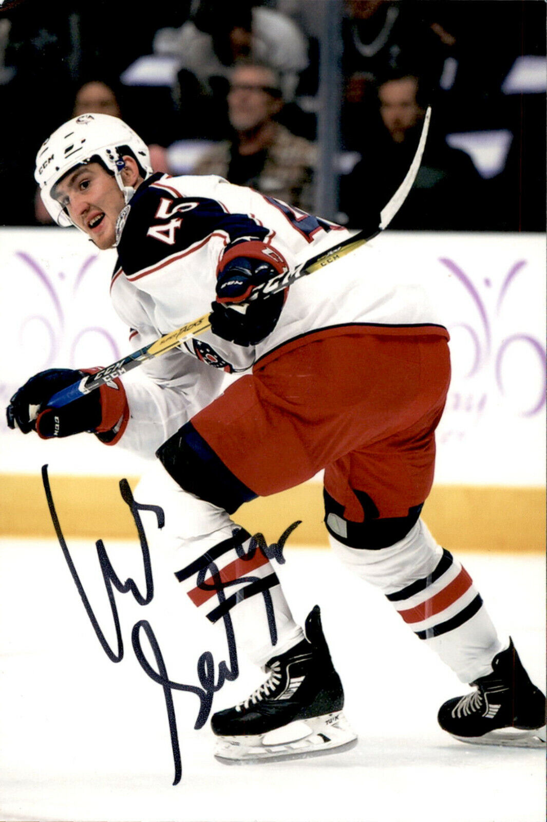 Lukas Sedlak SIGNED 4x6 Photo Poster painting COLUMBUS BLUE JACKETS #12