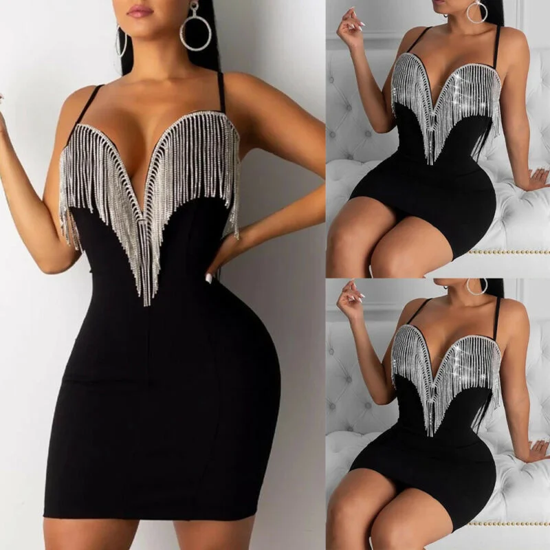 Fashion Women Jumpsuit Sexy Ladies V-Neck Halter Strappy Bodycon Short Mini Party Jumper Romper Tassels Jumpsuits Woman Clubwear